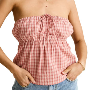 Rhythm Kirra Check Strapless Women's Top - Pink