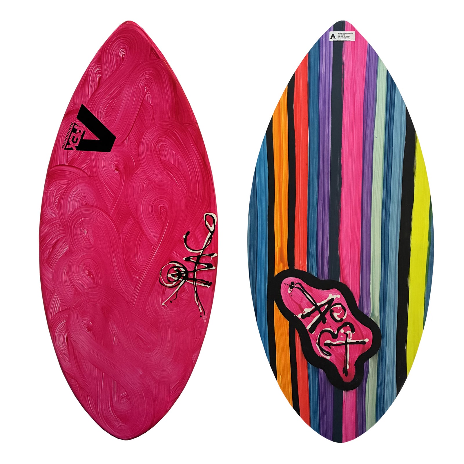 Apex AVAC 46" Skimboard - Pink Swirl/Multi Lines