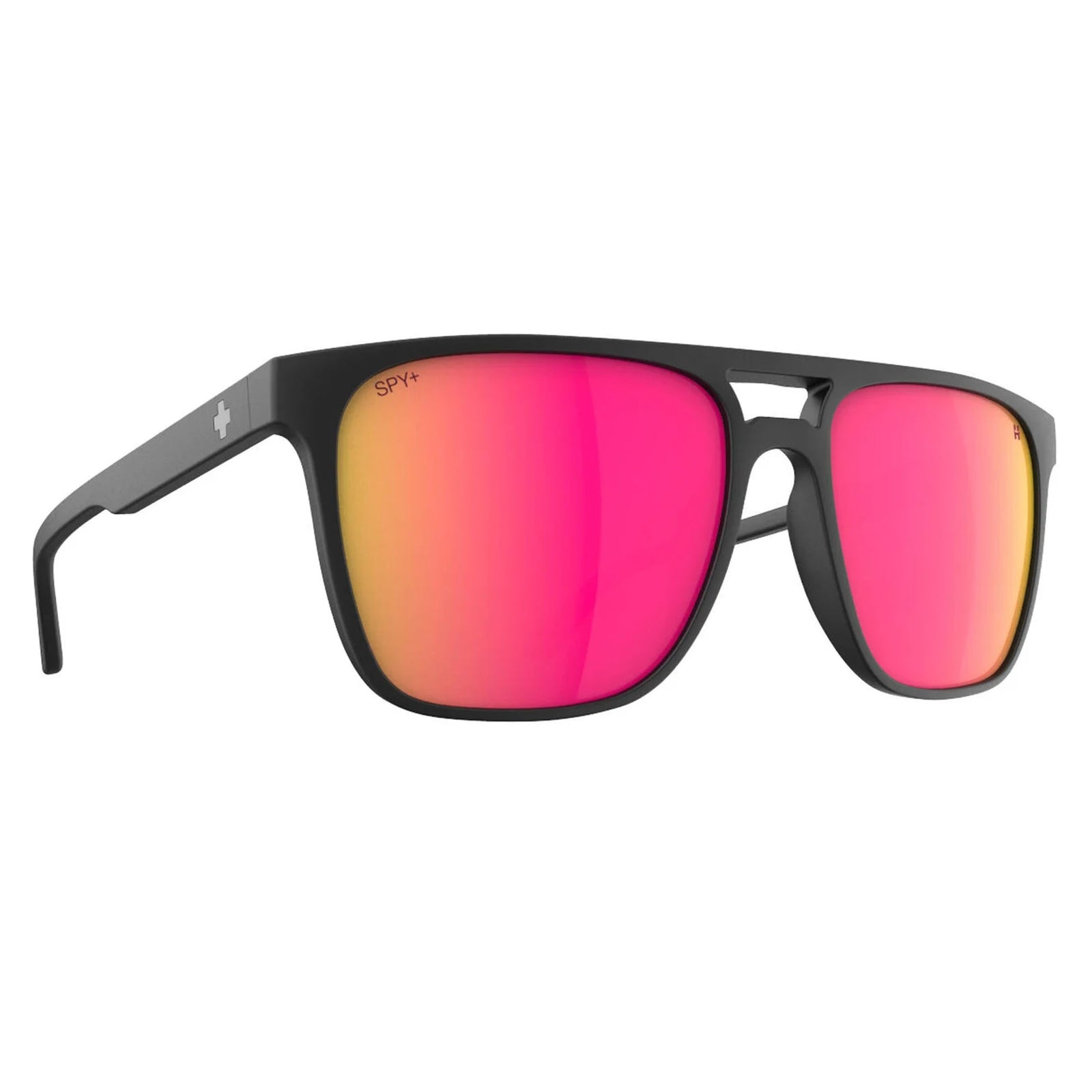 Spy Czar Men's Sunglasses - Soft Matte Black/Happy Bronze with Pink Mirror