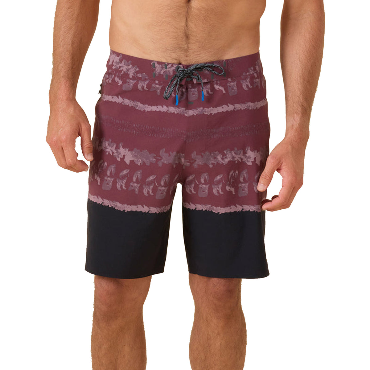 Outerknown APEX Evolution Kelly Slater 19" Men's Boardshorts - Plum Wine Lei