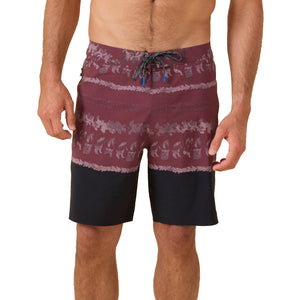 Outerknown APEX Evolution Kelly Slater 19" Men's Boardshorts - Plum Wine Lei