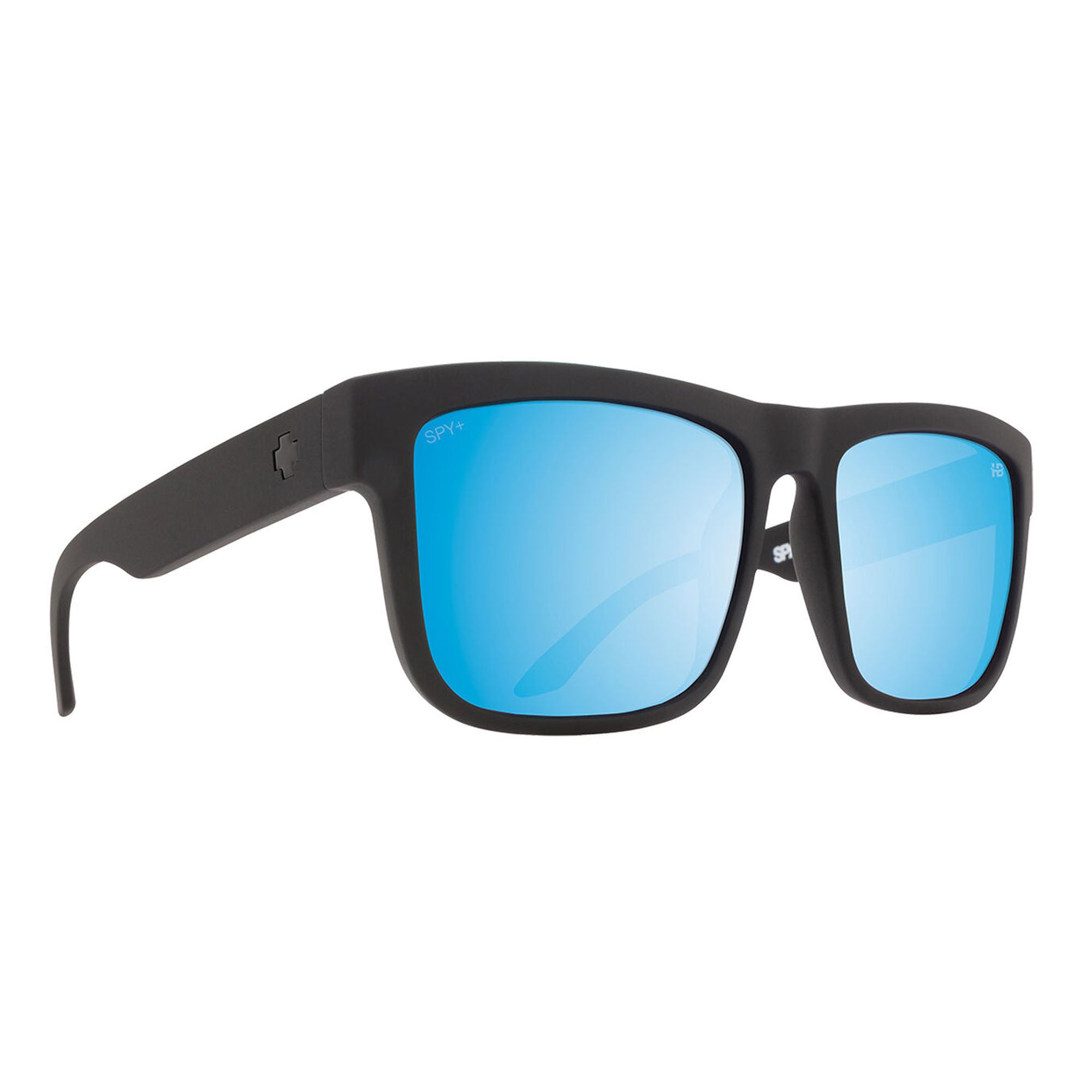 Spy Discord Men's Sunglasses - Matte Black/Happy Boost Ice Blue Mirror Polarized