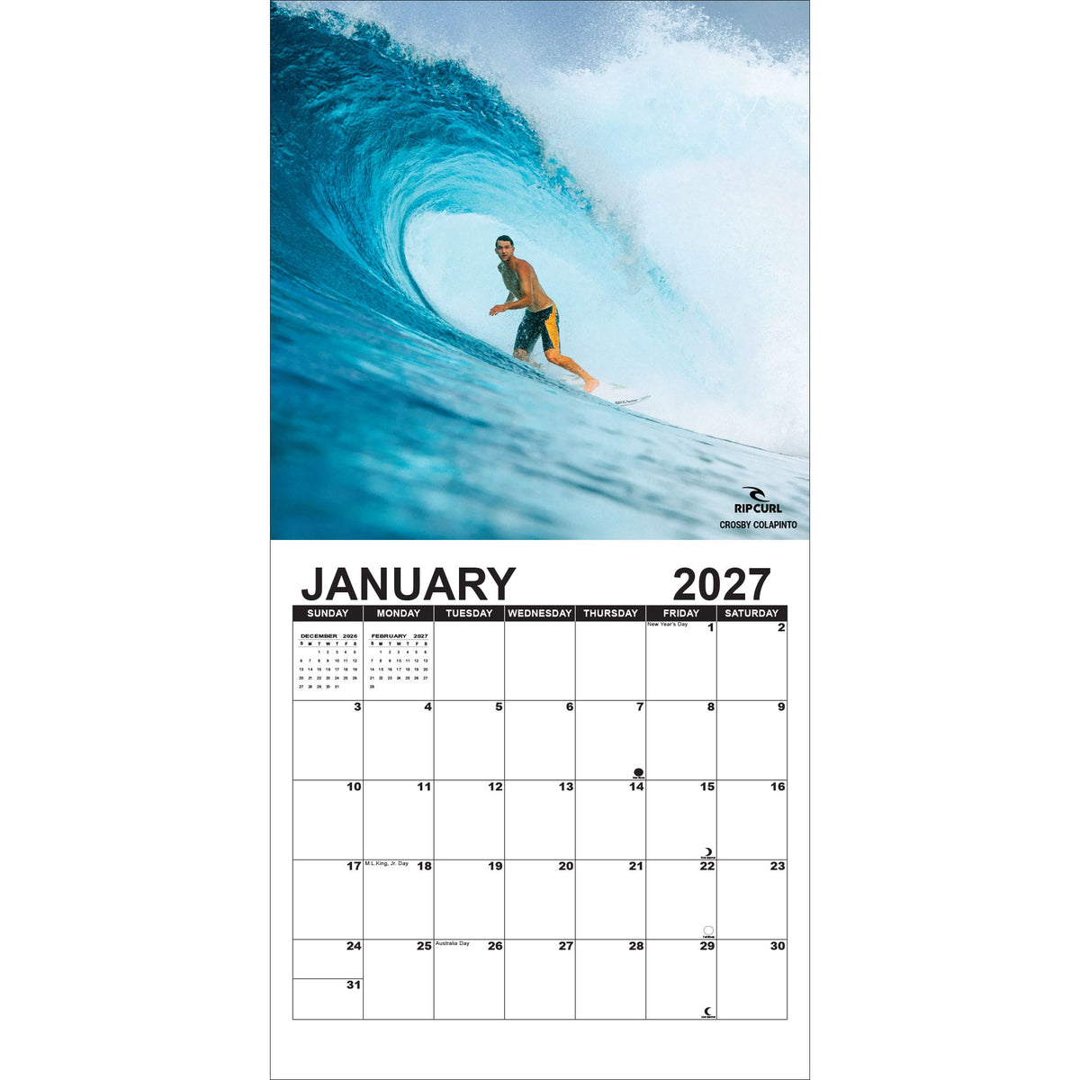 Global Surf Pro Surfer 2027 Calendar