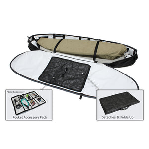 Pro-Lite Wheeled Coffin Shortboard Triple/Quad Surfboard Bag - Blue/Grey
