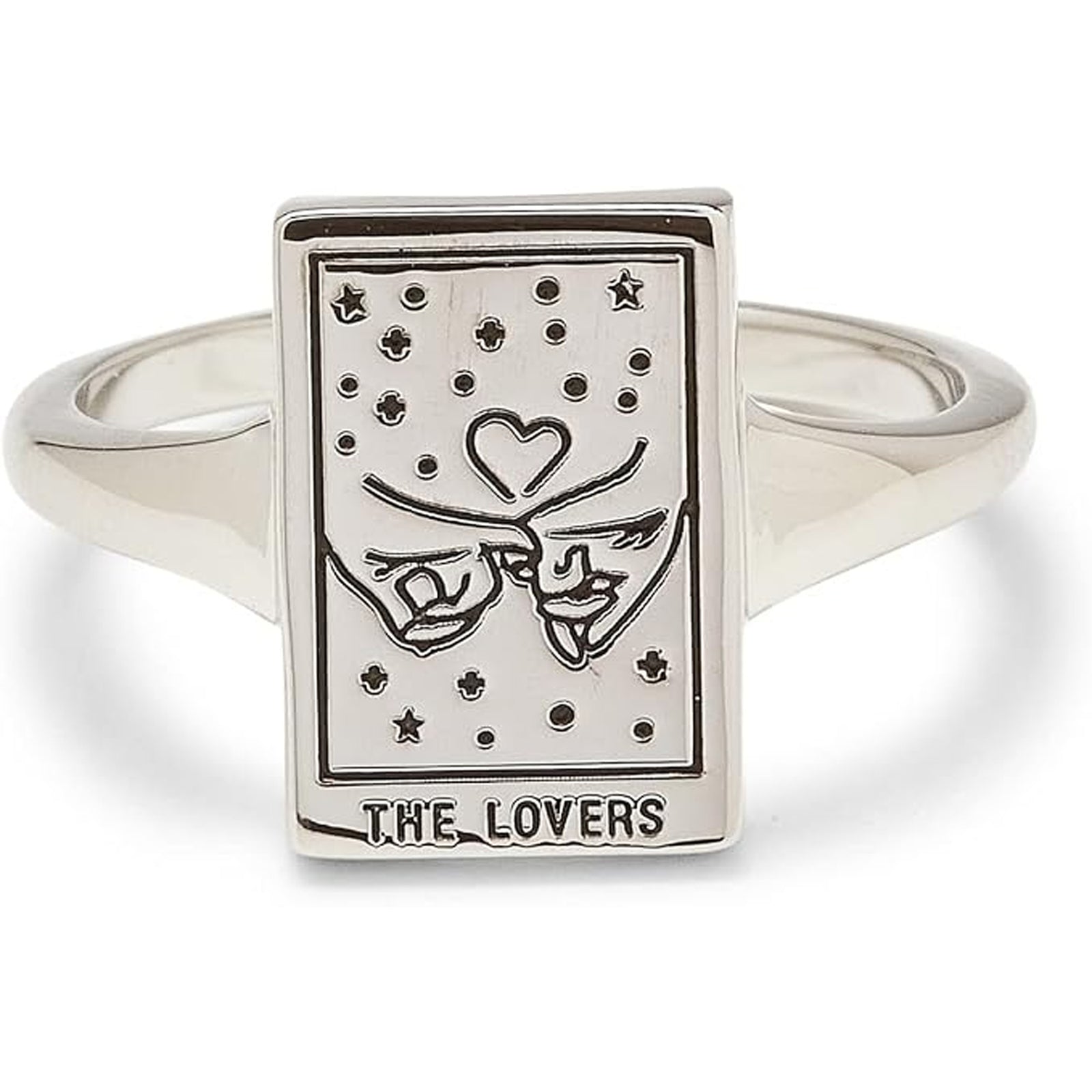 Pura Vida The Lovers Tarot Card 6 Ring - Silver