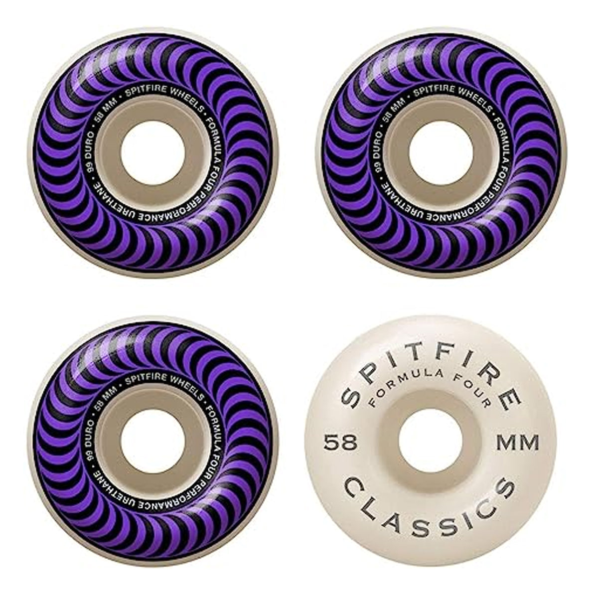 Spitfire F4 99a Classic Swirl 58mm Skateboard Wheels