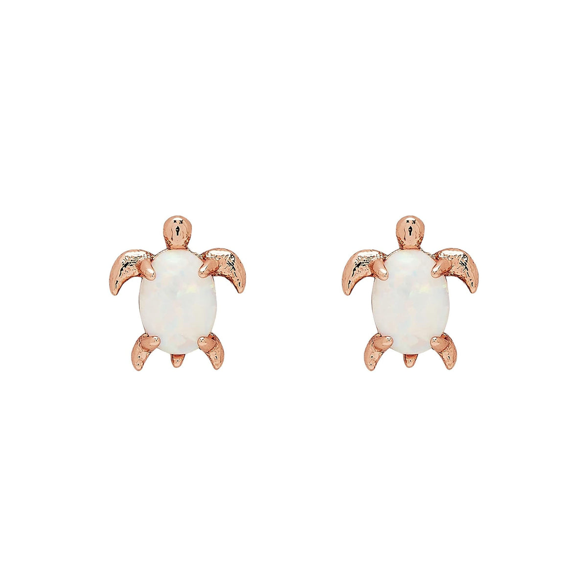 Pura Vida Sea Turtle Stud Earrings - Rose Gold