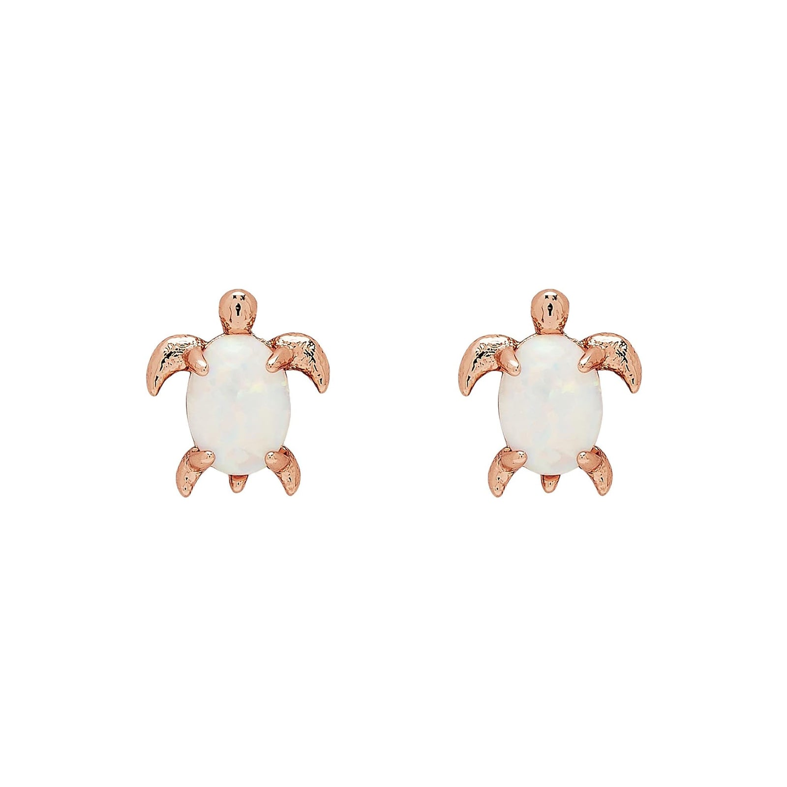 Pura Vida Sea Turtle Stud Earrings - Rose Gold
