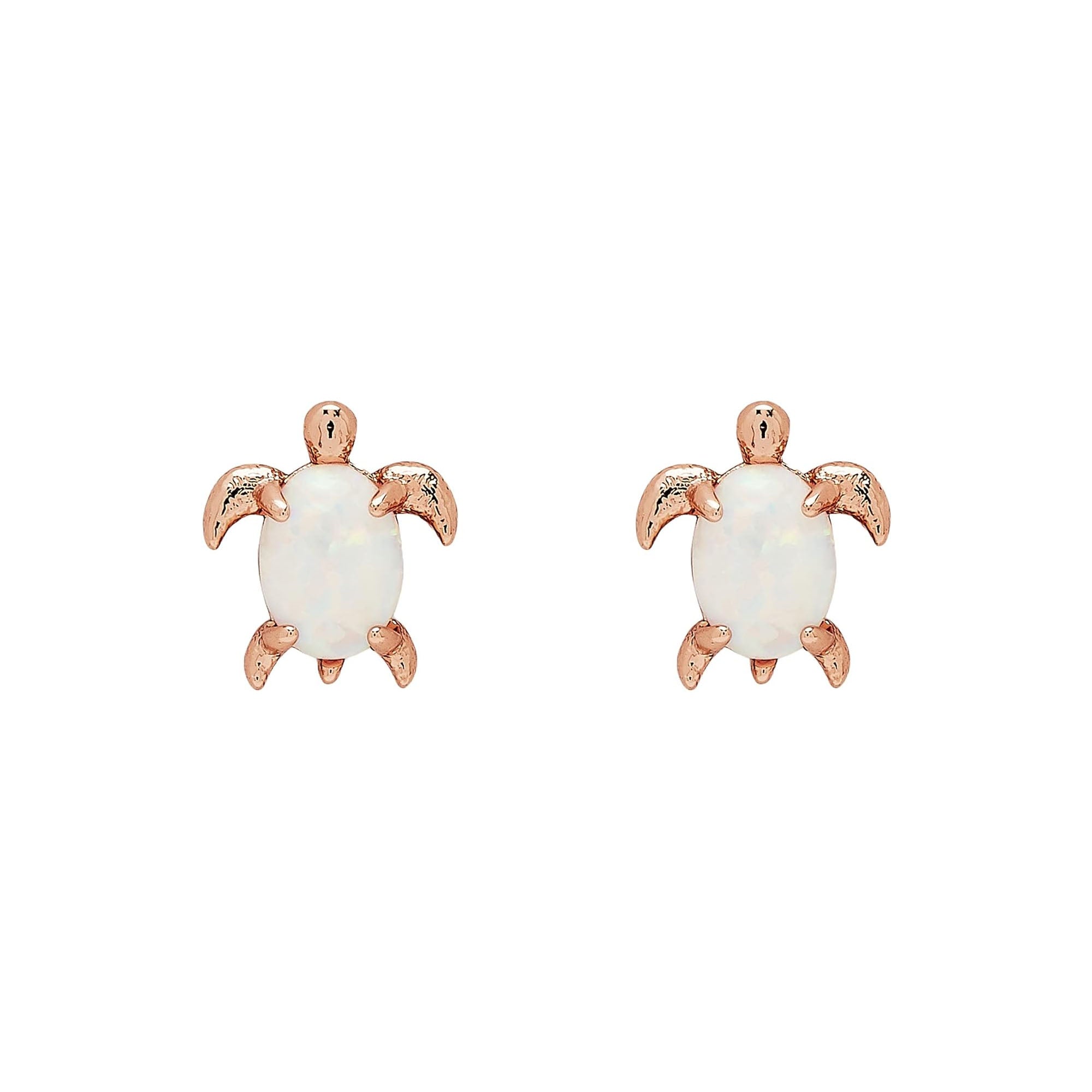 Pura Vida Sea Turtle Stud Earrings - Rose Gold