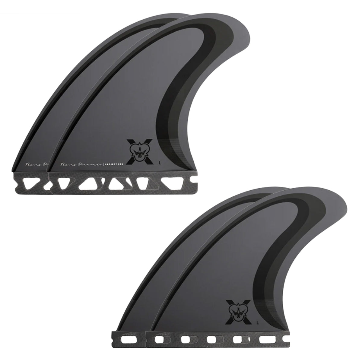 Flying Diamonds FDX1 Futures Tri Quad Surfboard Fins - Large/Grey