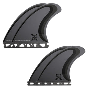 Flying Diamonds FDX1 Futures Tri Quad Surfboard Fins - Large/Grey