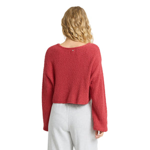 Billabong Open Air Crewneck Women's L/S Sweater - Mineral Red
