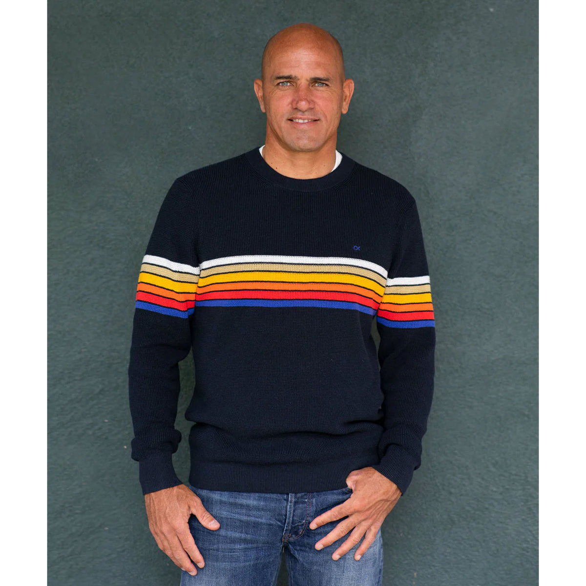 Outerknown Nostalgic Men's L/S Sweater - OK Black Rainbow