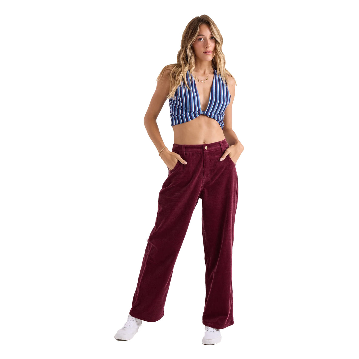 Volcom Relaxed Pull On Cord Women's Pants - Burgundy