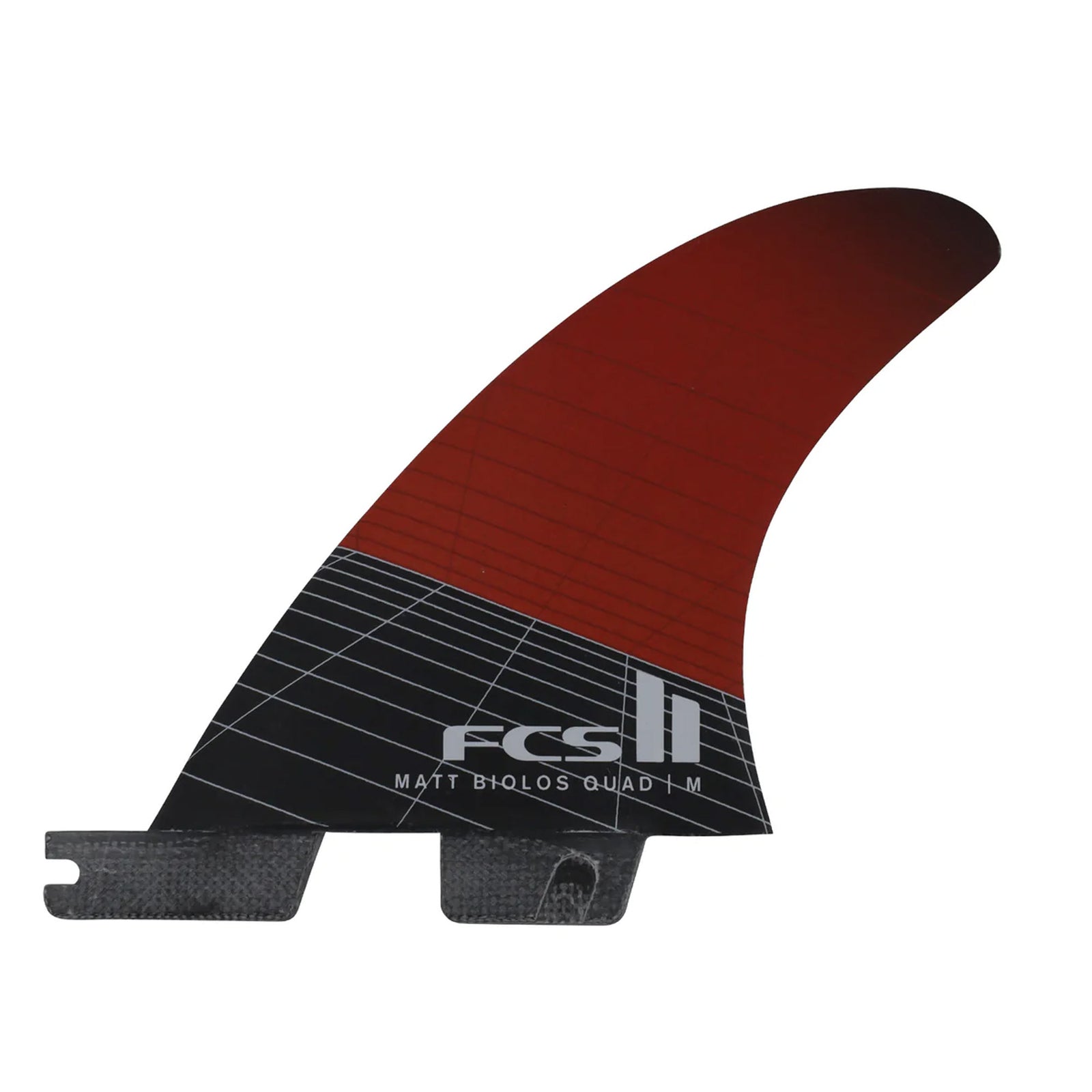FCS II Matt Biolos Performance Core Carbon Quad Rear Surfboard Fins - Large/Red