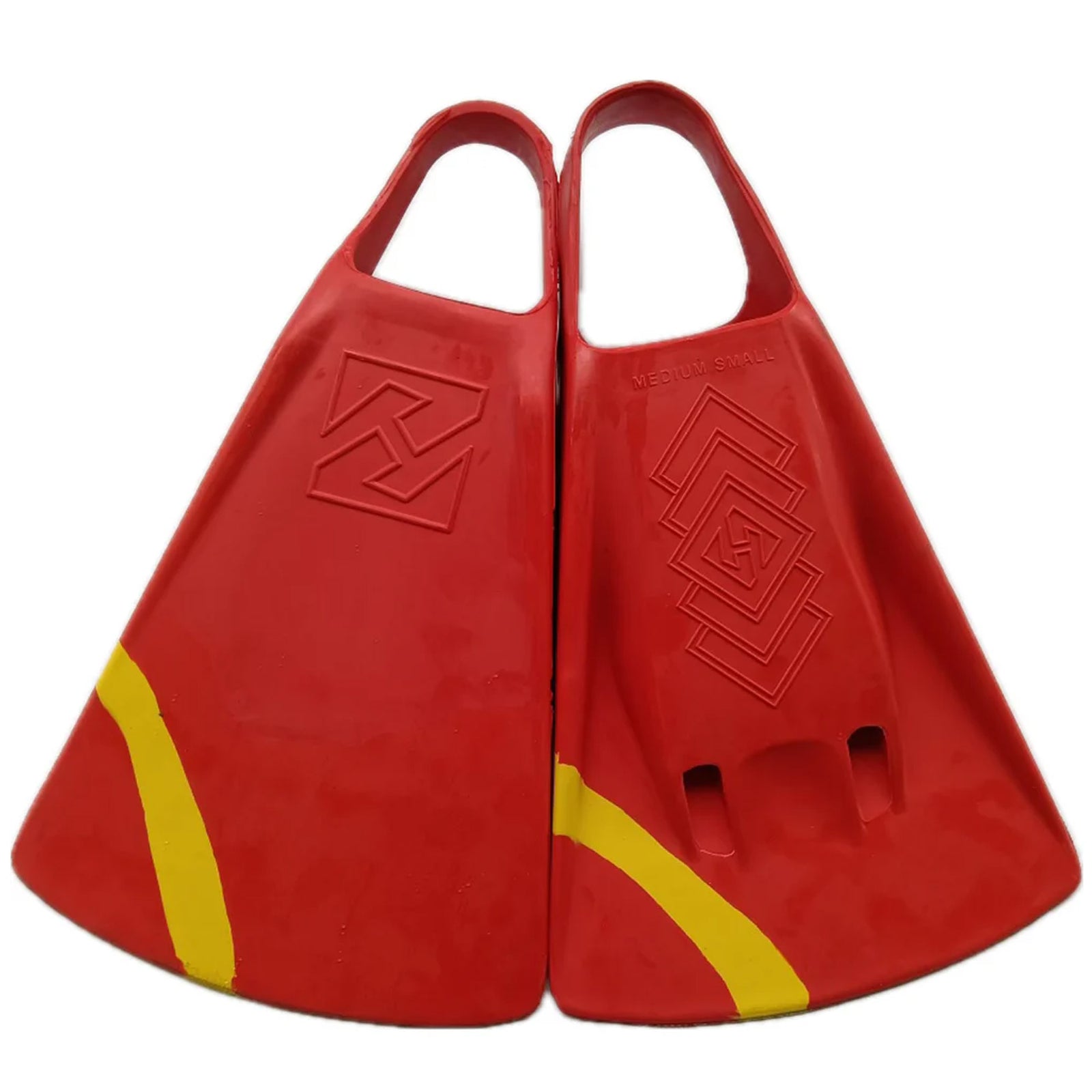 Hubboards Dubb Zero Swim Fins - Red/Yellow
