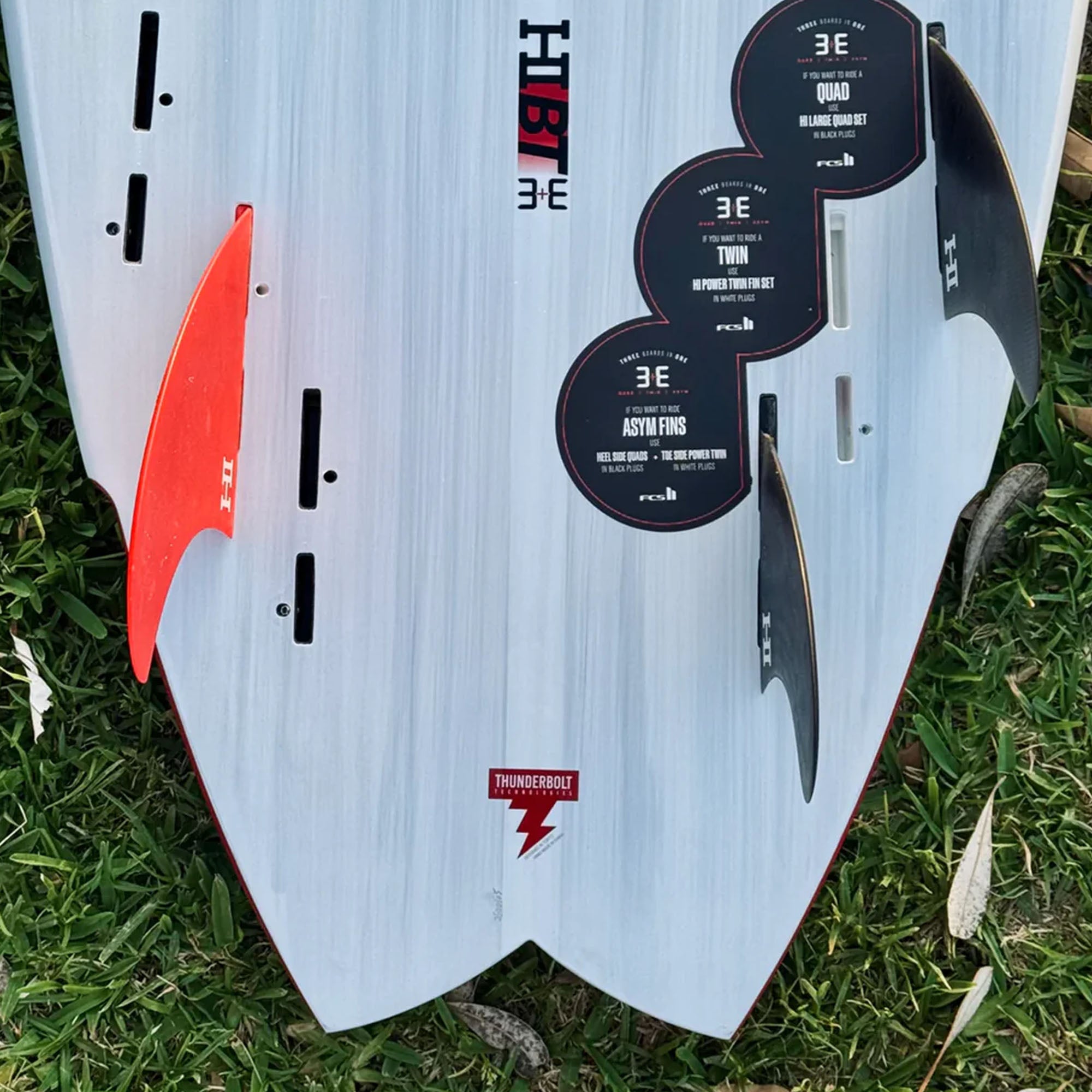 FCS II Harley Ingleby Twin Performance Glass Twin Surfboard Fins - Red