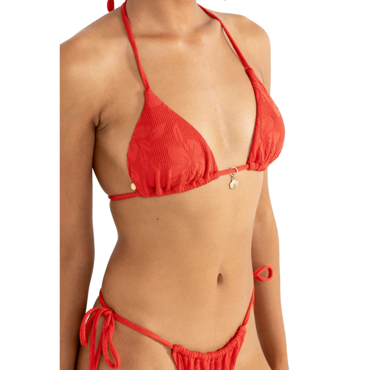 Rhythm Leilani Slide Tri Women's Bikini Top - Red