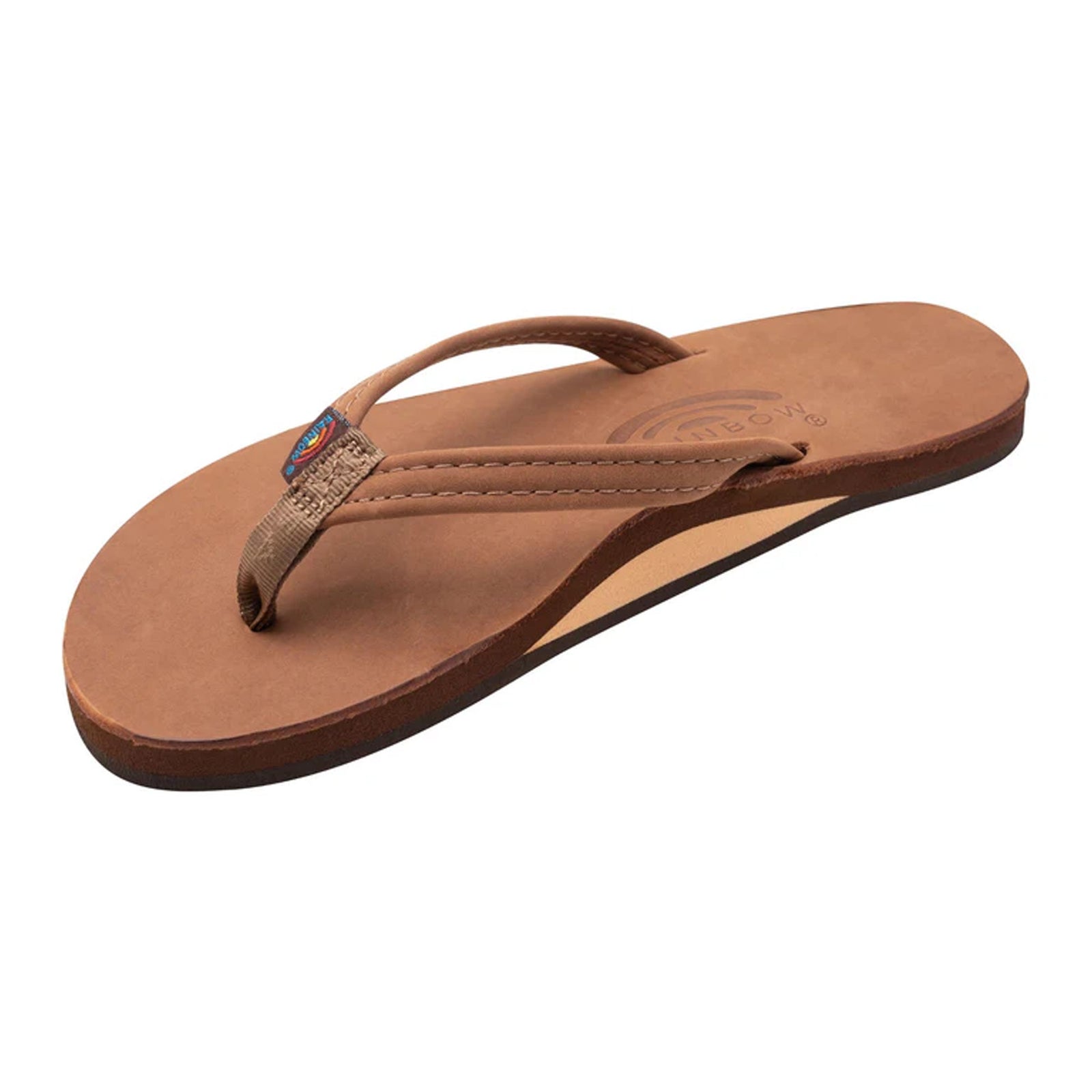 Rainbow Single Skinny Premier Leather Women's Sandals - Redwood