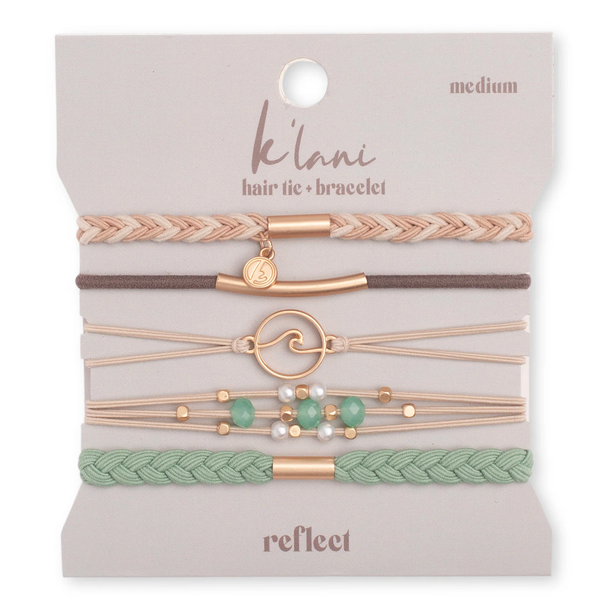 K'lani Gold Wave with Beachy Neutrals Hair Tie Bracelets - Reflect