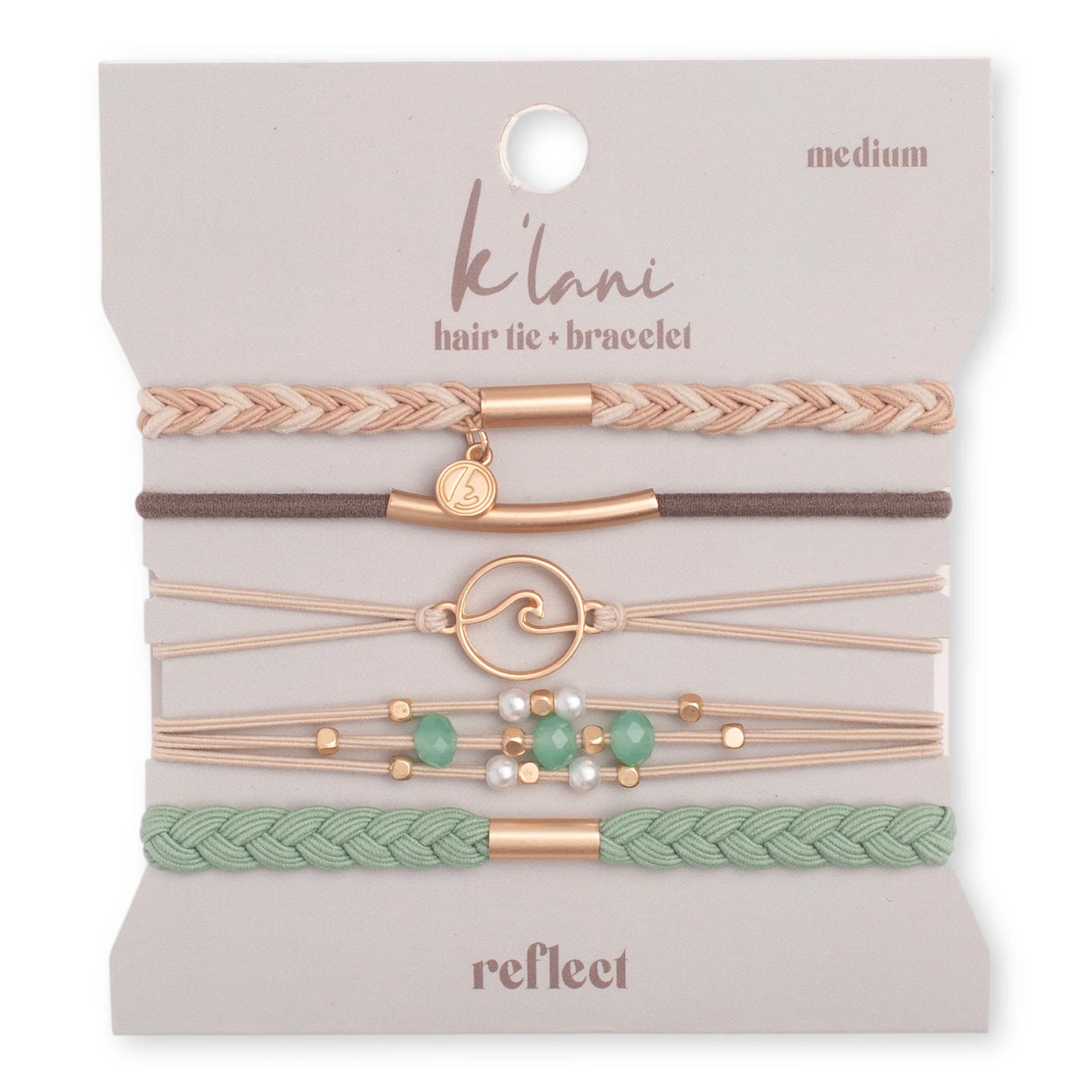 K'lani Gold Wave with Beachy Neutrals Hair Tie Bracelets - Reflect