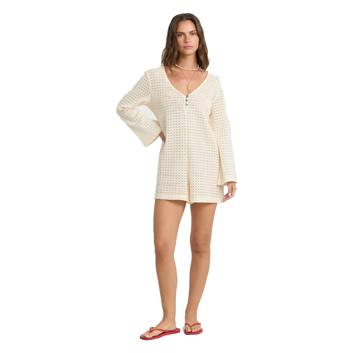 Billabong Isla Cover-Up Women's Romper - White Cap