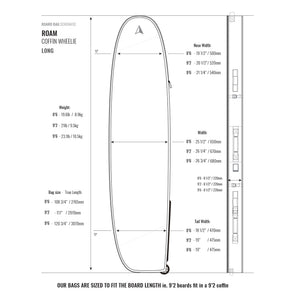Roam Coffin Universal Wheelie Triple/Quad Surfboard Bag - Grey/Black