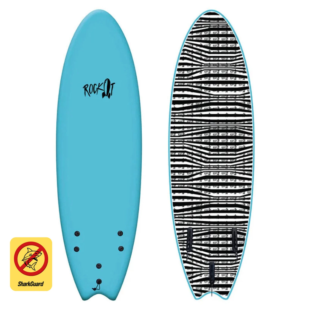 Rock-It Alberto w/ SHARKGUARD 5'6 Soft Surfboard - Caribbean Blue