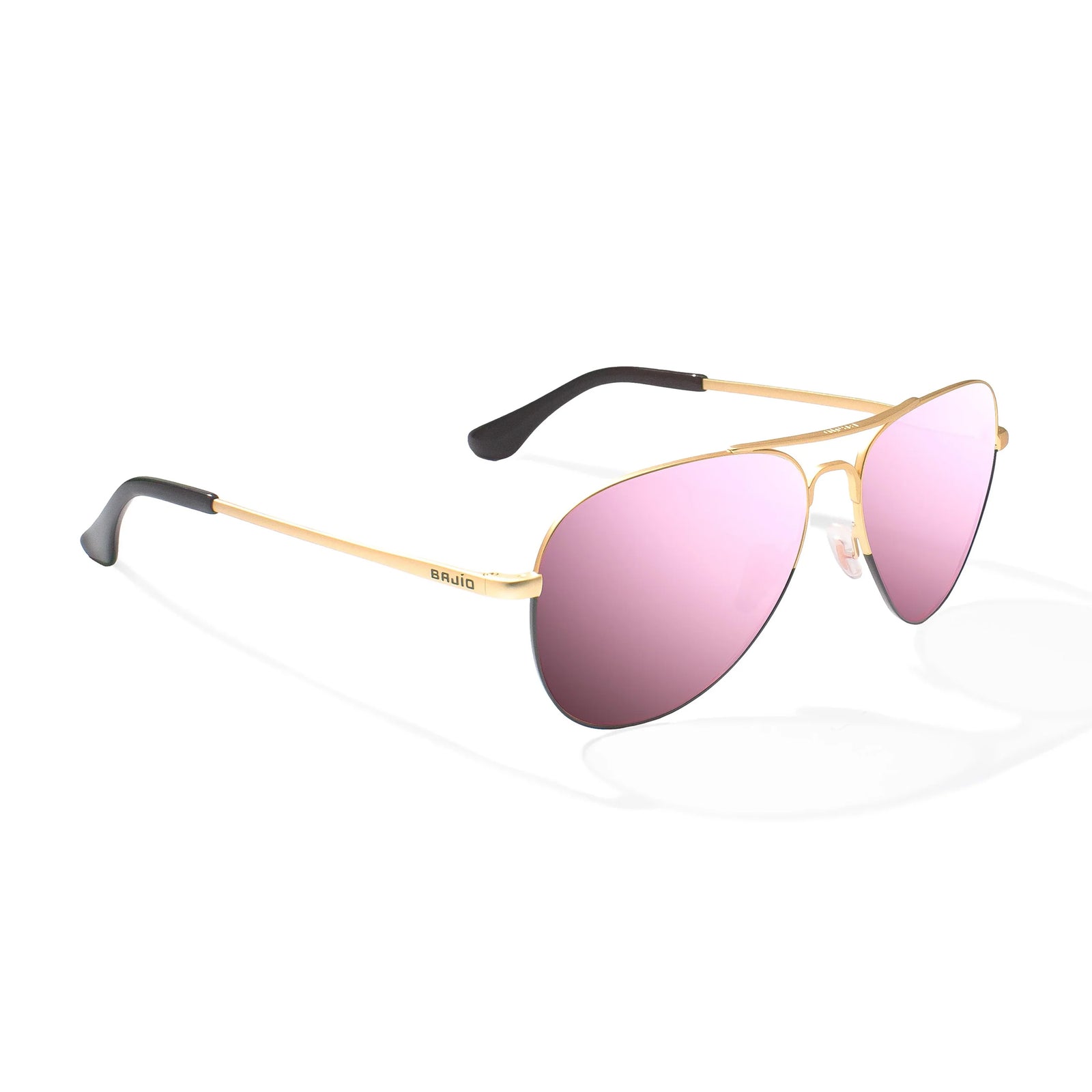 Bajio Soldado Medium Women's Sunglasses - Gold Black Fade Matte/Rose Mirror Polarized