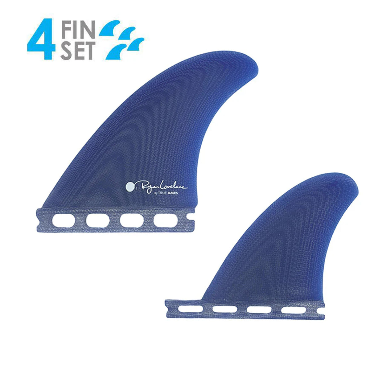 True Ames Lovelace Futures Quad Surfboard Fins - Royal Blue