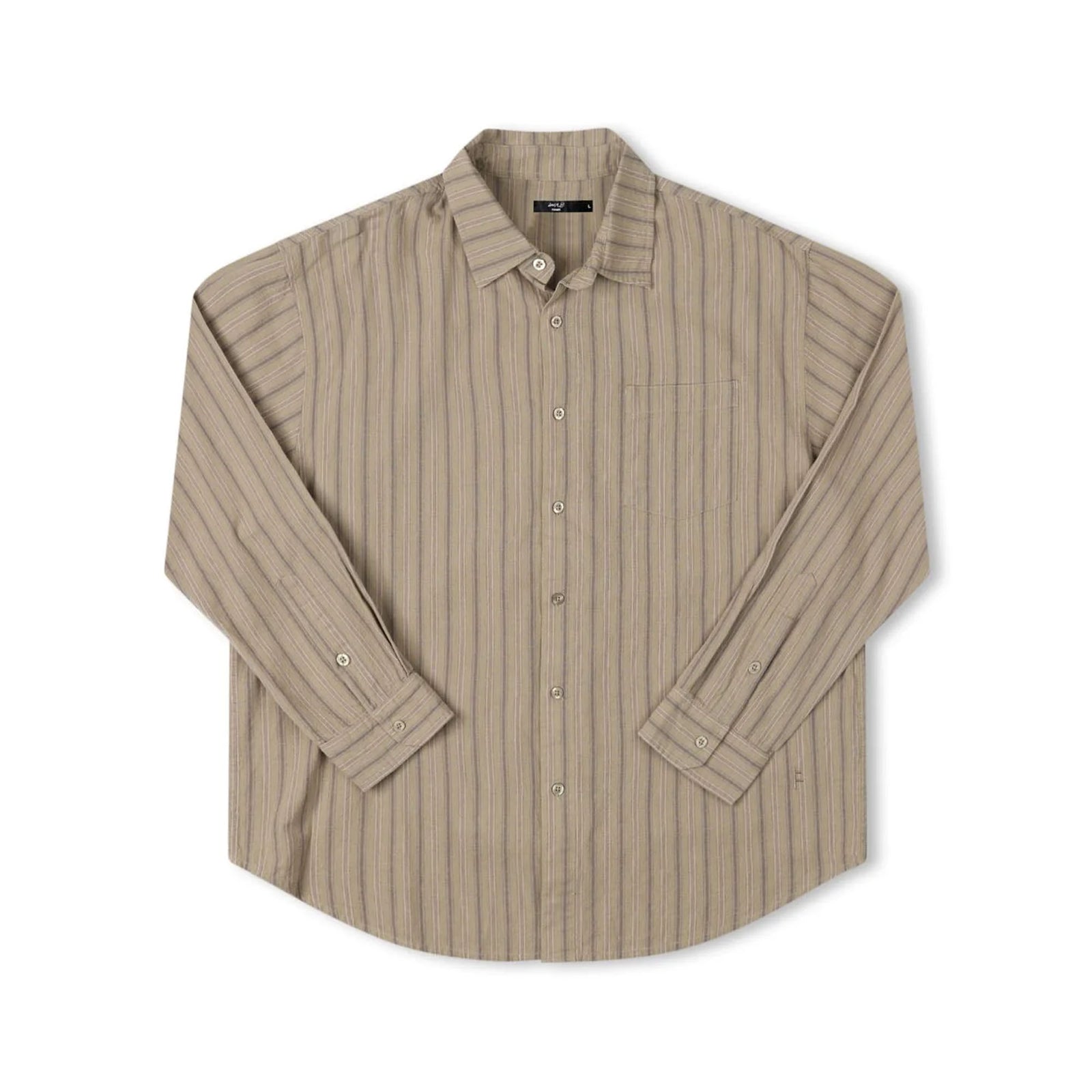 Former Reynolds Striped Men's L/S Dress Shirt - Moss