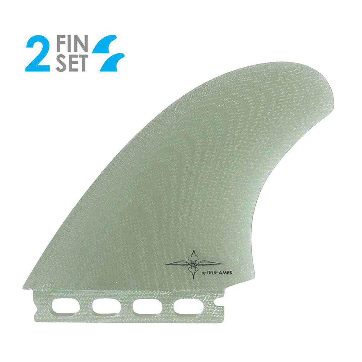 True Ames Ryan Burch Twin Futures Surfboard Fins - Large/Clear