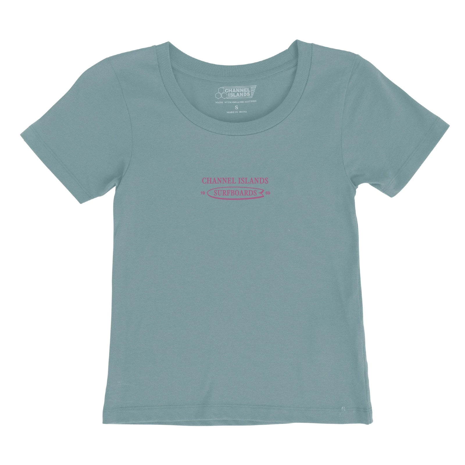 Channel Islands Retro Baby Cropped Women's S/S T-Shirt - Sky