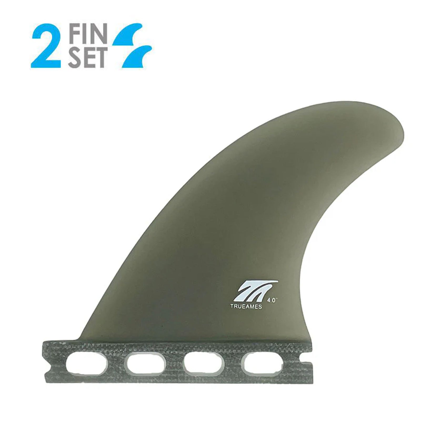 True Ames Side Bite Futures Fin Set - 4.0"/Smoke