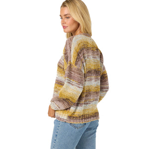 O'Neill Bayou Stripe Women's L/S Sweater - Chartreuse
