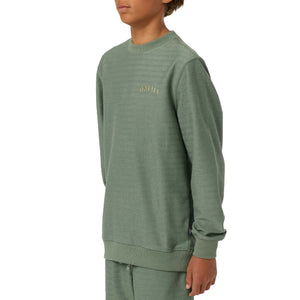 O'Neill Bavaro Solid Crew Neck Fleece Youth Boy's L/S Sweater - Sage