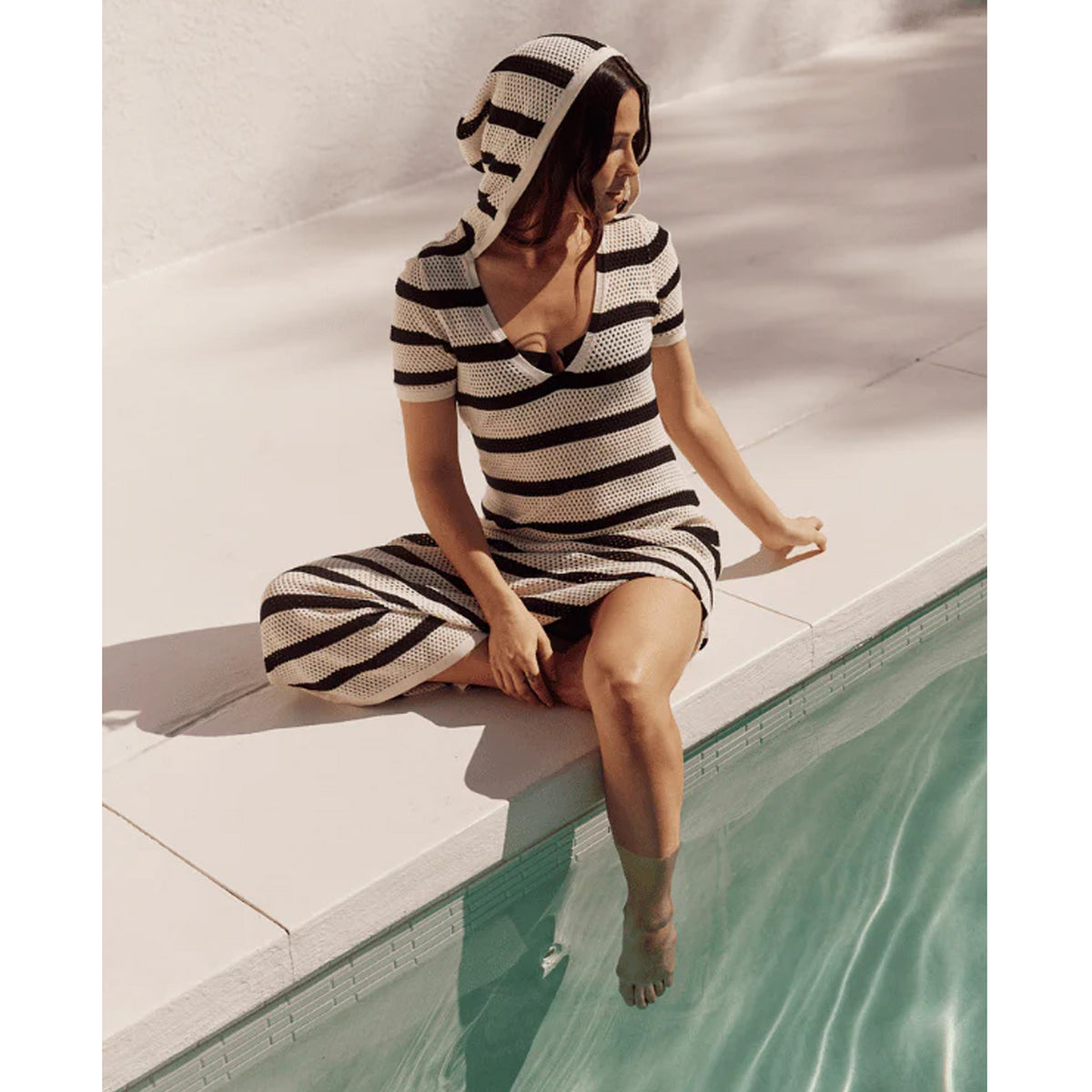 Sand Cloud Gappo Hooded Net Women's Dress - Black