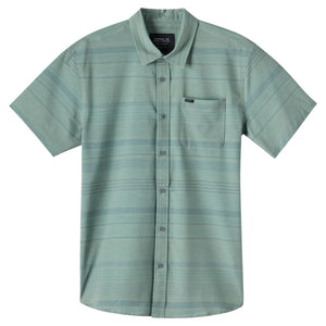 O'Neill TRVLR UPF Traverse Stripe Standard Men's S/S Dress Shirt - Sage