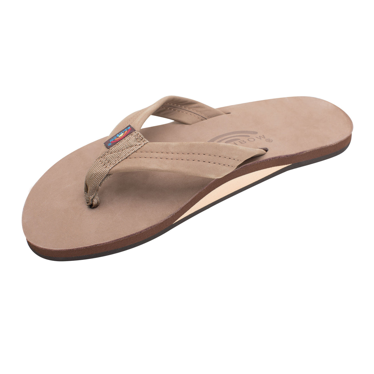 Rainbow Single Premier Leather Men's Sandals - Dark Brown