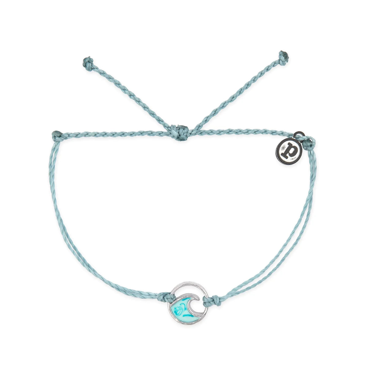 Pura Vida Ombre Wave Silver Charm Bracelet - Smoke Blue