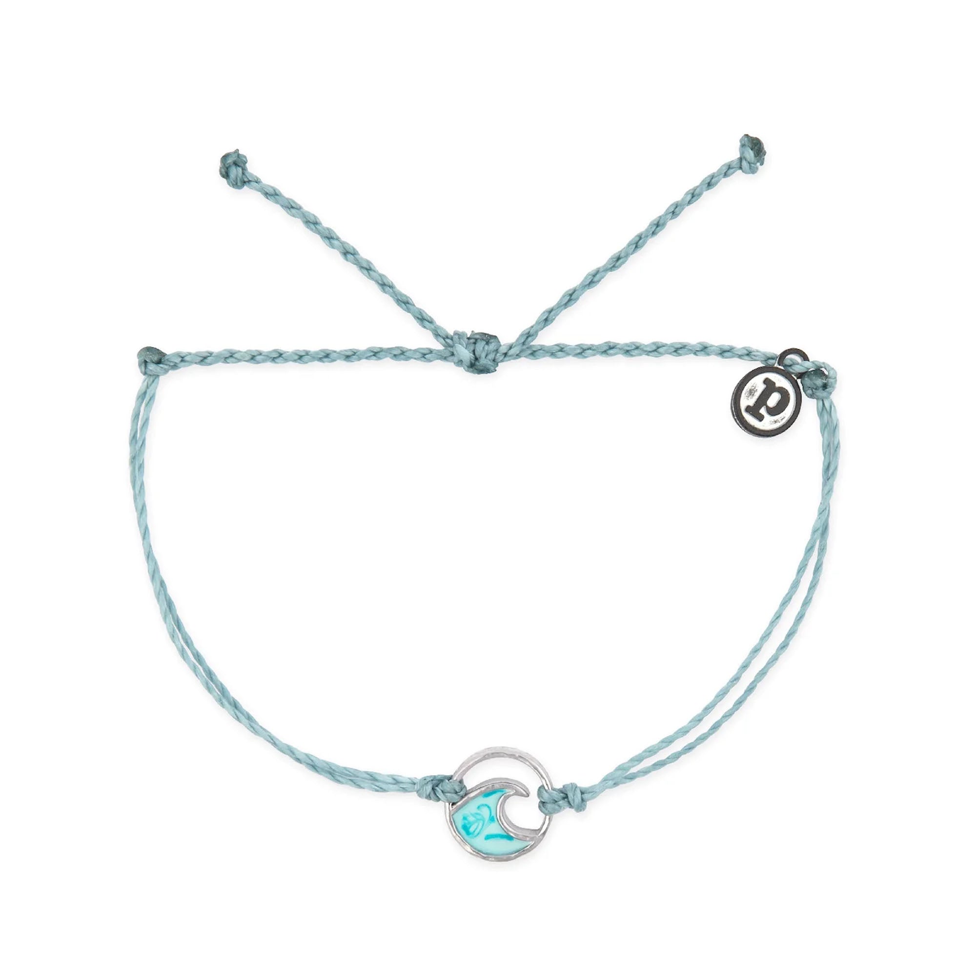 Pura Vida Ombre Wave Silver Charm Bracelet - Smoke Blue