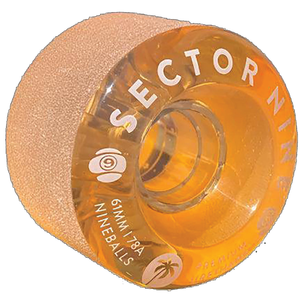 Sector 9 9-Balls 61mm 78a Skateboard Wheels - Clear Amber