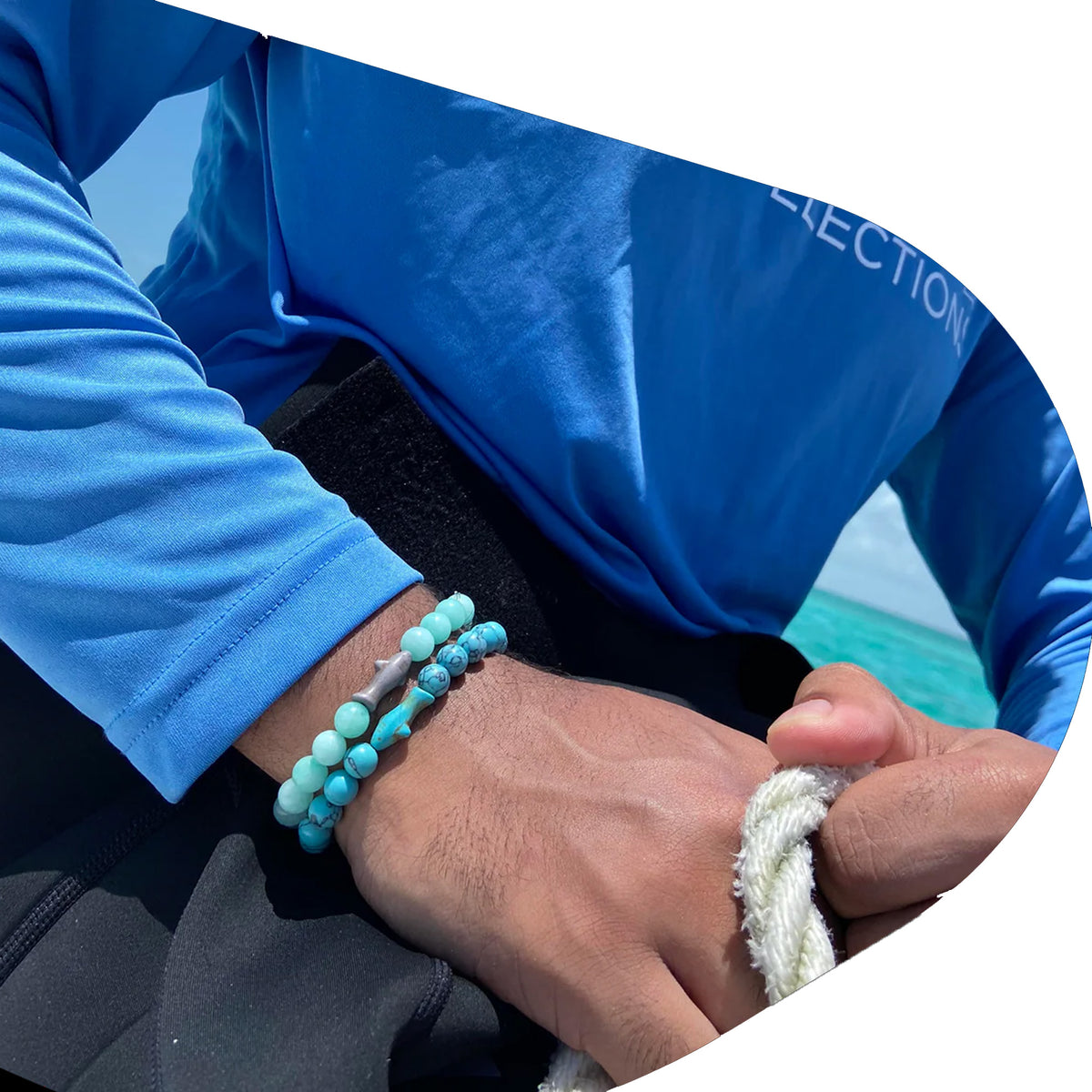 Fahlo The Voyage Shark Tracking Bracelet - Lava Stone