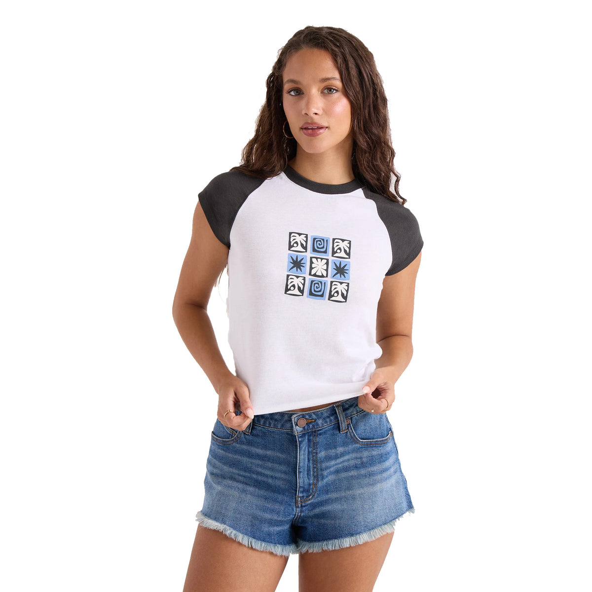 Volcom Kick It Game Day Crop Women's S/S T-Shirt - Vintage Black
