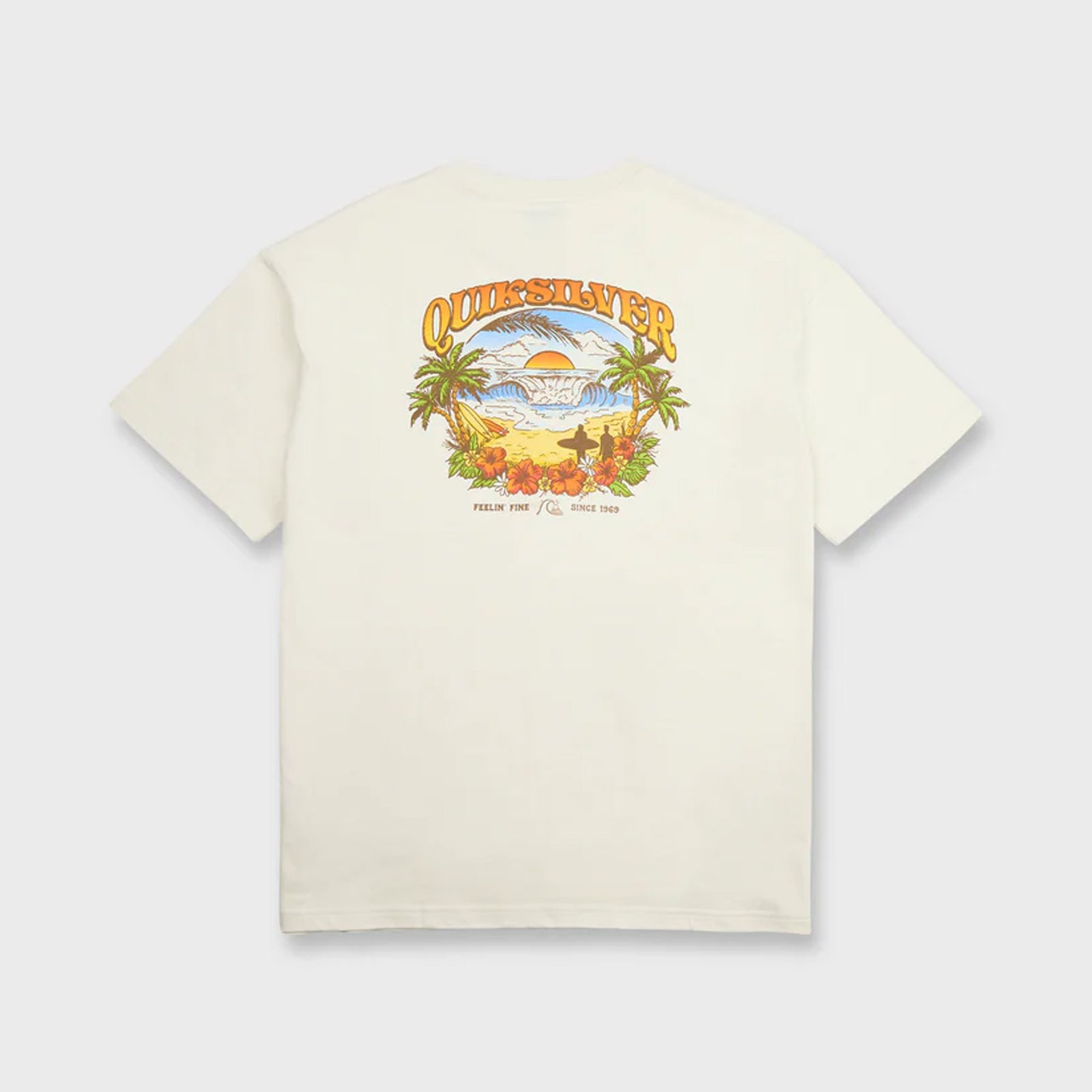 Quiksilver Originals Hawaiian Paradise Men's S/S T-Shirt - Silver Birch