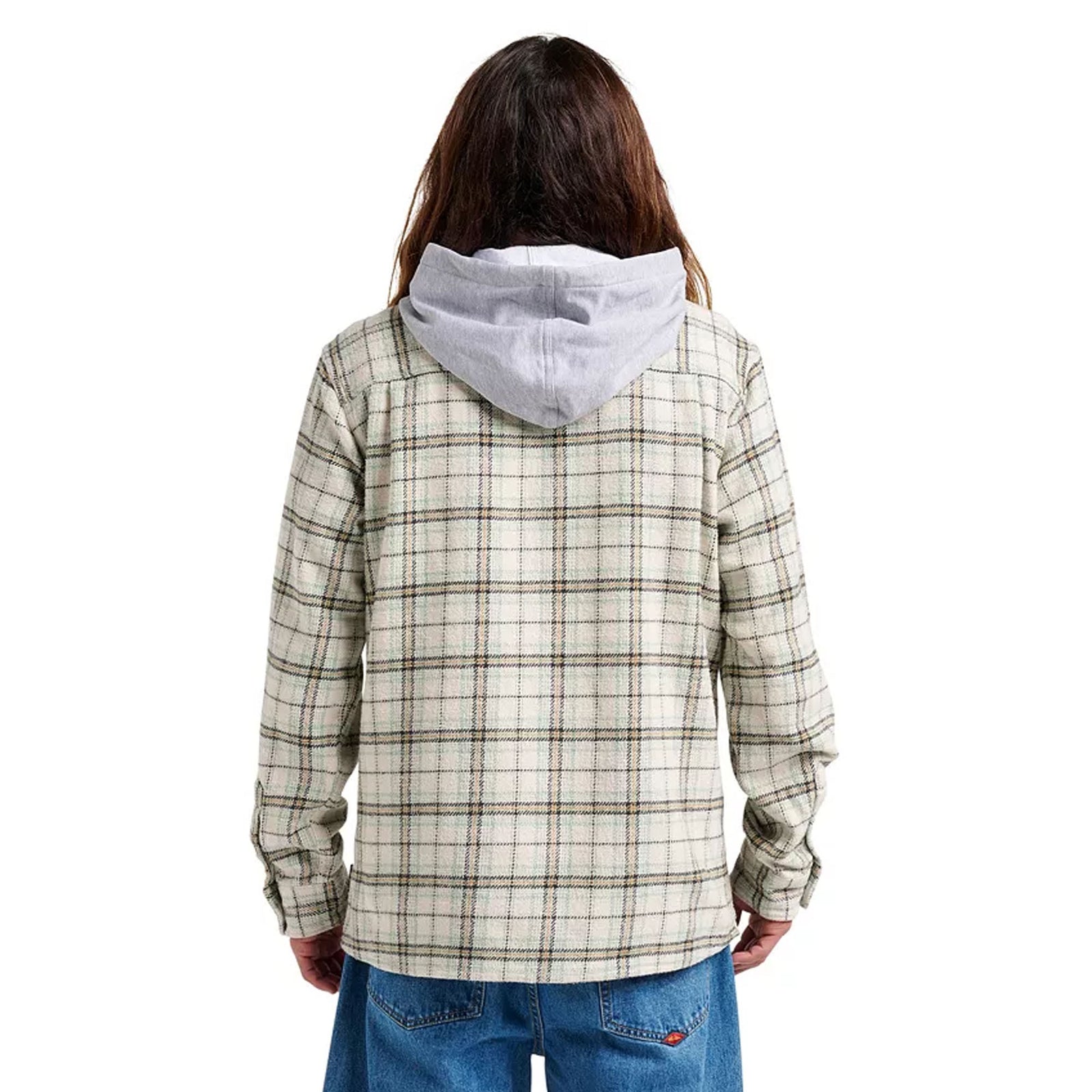 Quiksilver Sandbar Hooded Men's L/S Flannel - Silver Birch