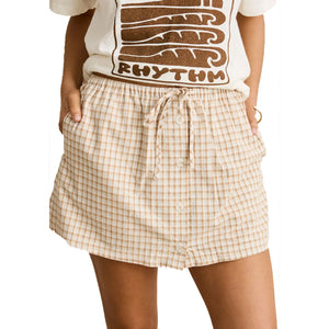 Rhythm London Check Women's Skort - Natural