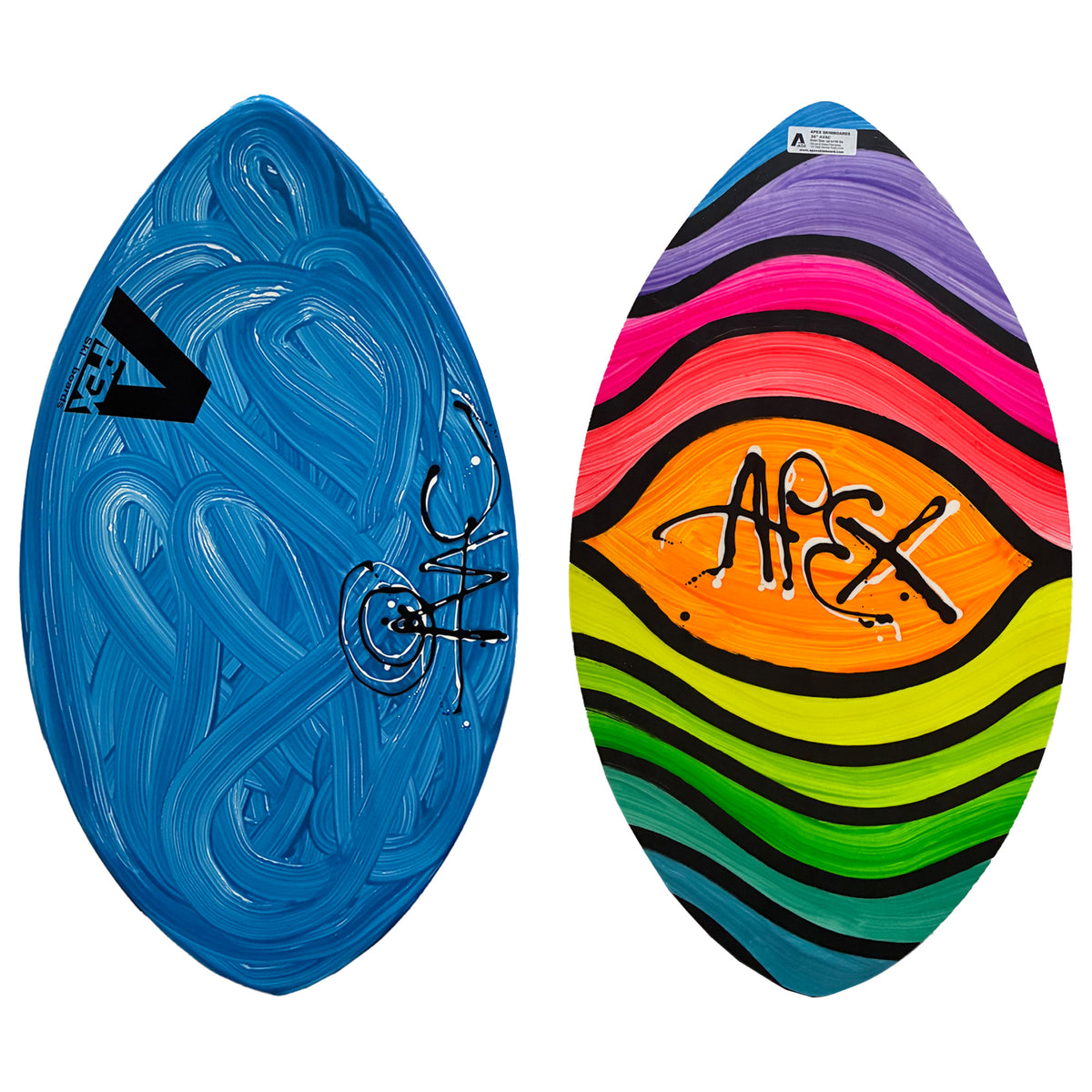 Apex AVAC 36" Skimboard - Swirl Blue Brush