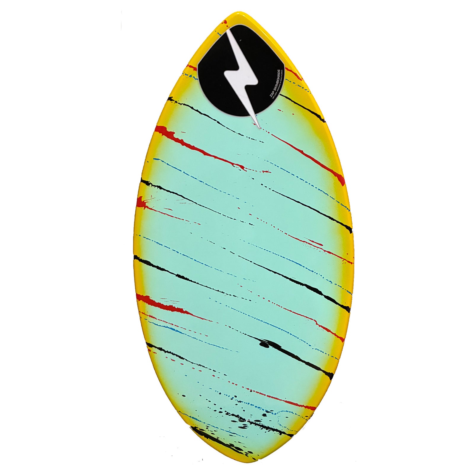 Zap 40" Lazer Skimboard - Sky Blue/Yellow Rails