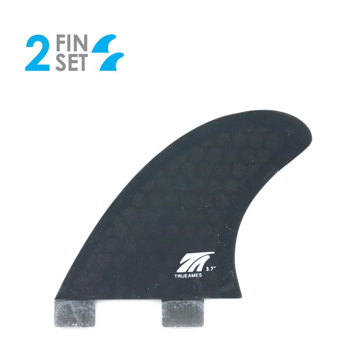 True Ames Side Bite FCS II Twin 3.7" Fin Set - Smoke